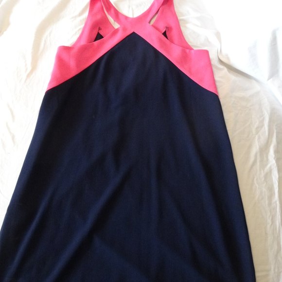 Nordstrom FELICITY & COCO hot pink /‎ Navy dress - Picture 4 of 5